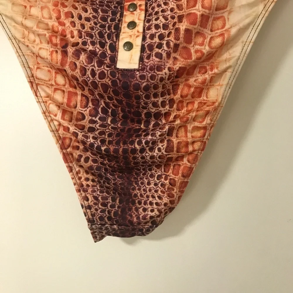 Hot as Hell snake floral animal print high waist bikini bottoms size L